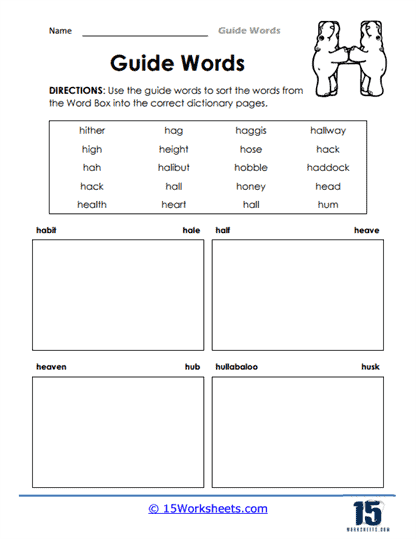 Guide Word Worksheets