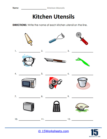 Kitchen Utensils Worksheets 15