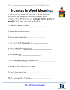 Nuances Worksheets - 15 Worksheets.com