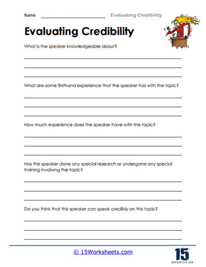 Evaluating Credibility #7