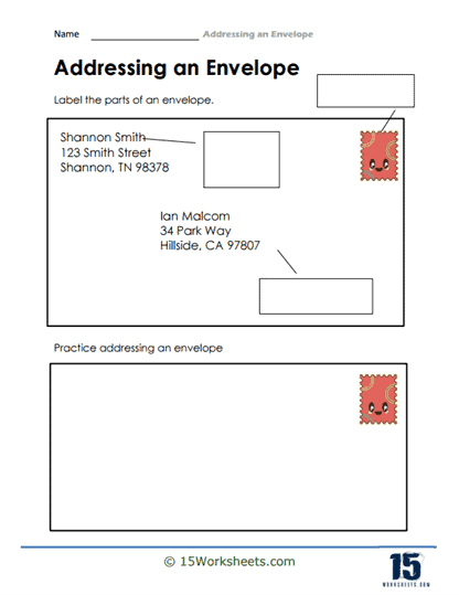 Addressing An Envelope Worksheets 15 7442