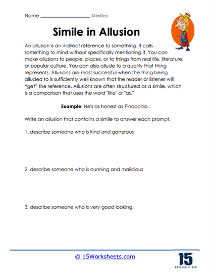 With Allusion Worksheet