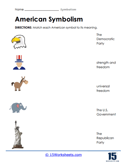 American Symbols For Kids Worksheet