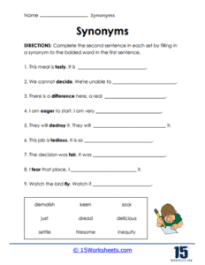 Synonyms Worksheets - 15 Worksheets.com