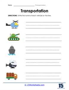 Transportation Worksheets - 15 Worksheets.com