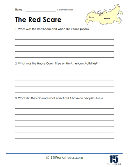 The Red Scare Worksheet