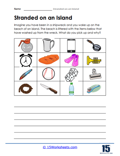 Stranded on an Island Worksheets