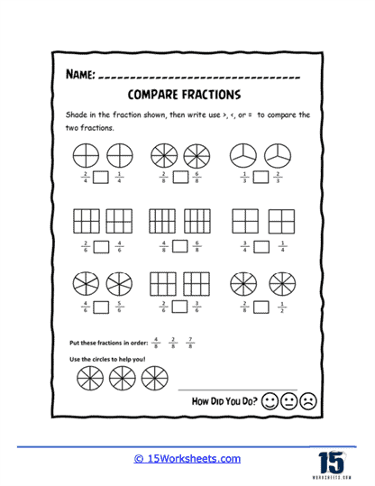 Comparing Fractions Worksheets - 15 Worksheets.com