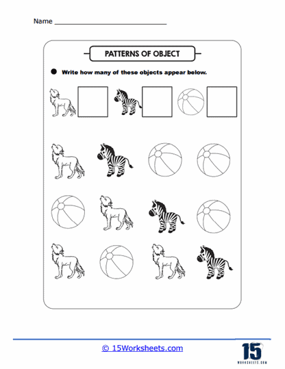 Patterns of Objects Worksheets