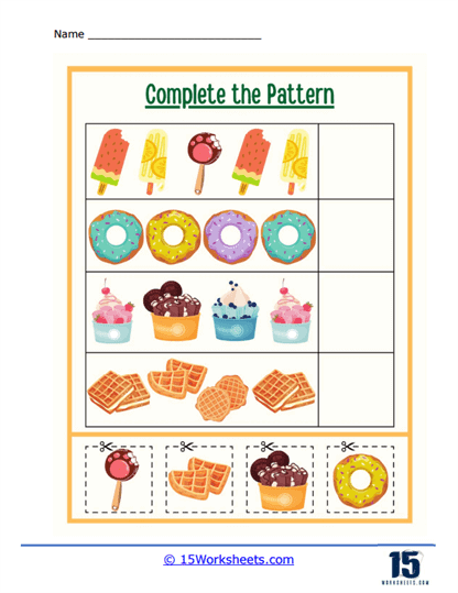 Sweet to Eat Patterns Worksheet