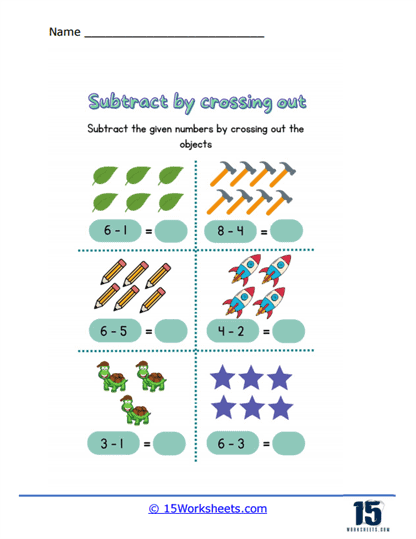 Subtract By Crossing Out Worksheet