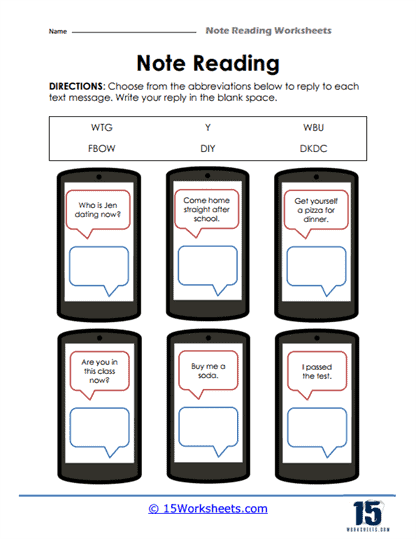 Note Reading Worksheets