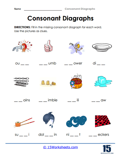 Consonant Diagraph Worksheets