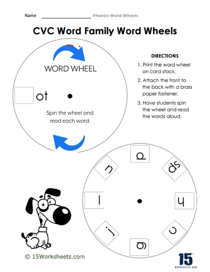 Phonics Word Wheel Worksheets
