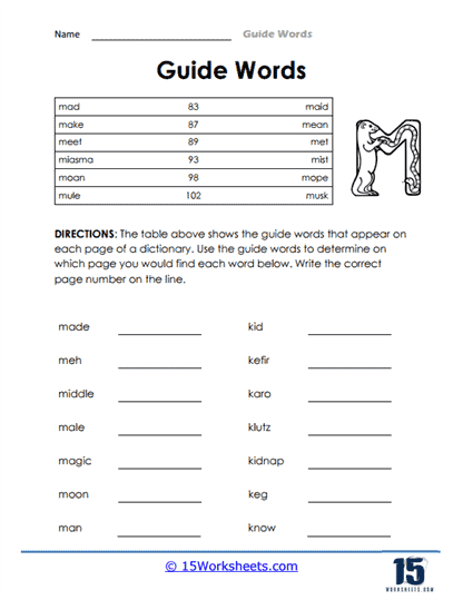 Guide Words #7