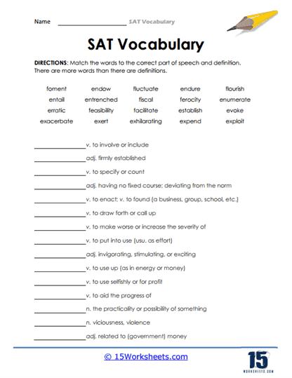 SAT Vocabulary Words #7