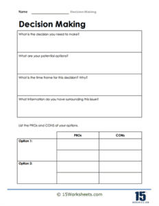 Decision Making Worksheets - 15 Worksheets.com