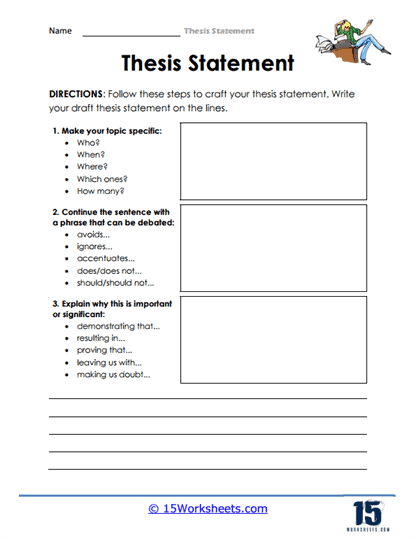 thesis statement worksheets with answers