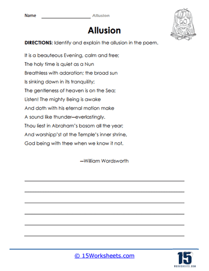 Wordsworth Poem Worksheet