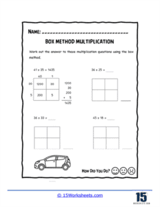 Box Method Multiplication Worksheets - 15 Worksheets.com