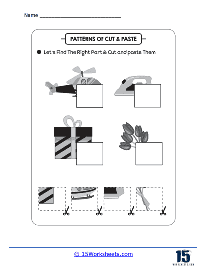 Cut and Paste Patterns Worksheets