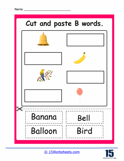 Paste the B Words Worksheet