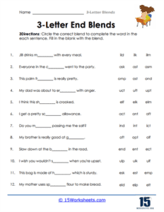 3-Letter Blends Worksheets - 15 Worksheets.com