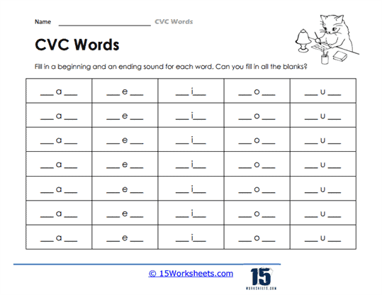 CVC Word Puzzles