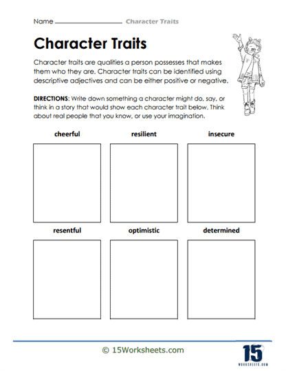 Personal Characteristics  Character trait worksheets, Character