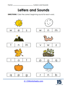 Letters and Sounds Worksheets - 15 Worksheets.com
