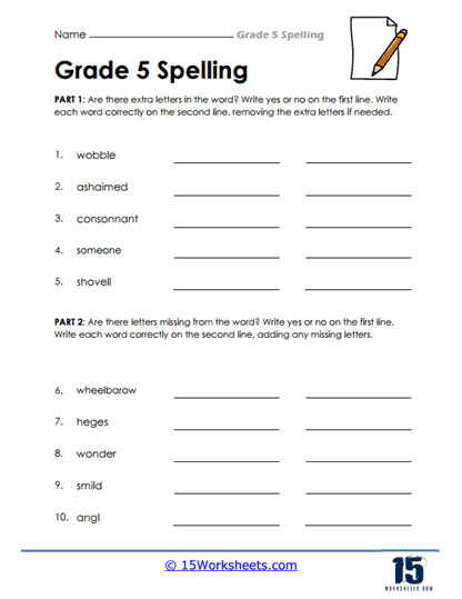 Add and Remove Letters Worksheet