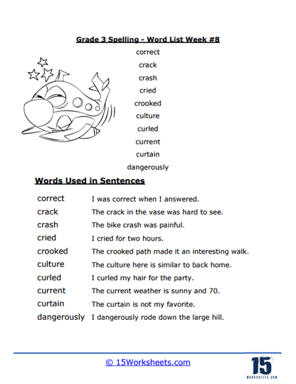 Week #8 Word List- C & D Words