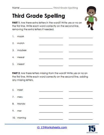 3rd Grade Spelling Words Worksheets - 15 Worksheets.com