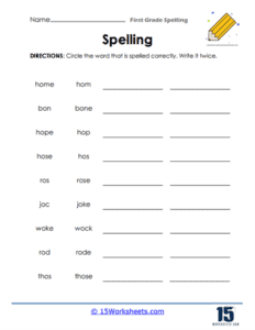 1st Grade Spelling Words Worksheets - 15 Worksheets.com