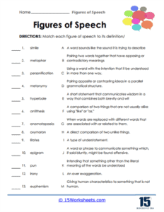 Figures of Speech Worksheets - 15 Worksheets.com