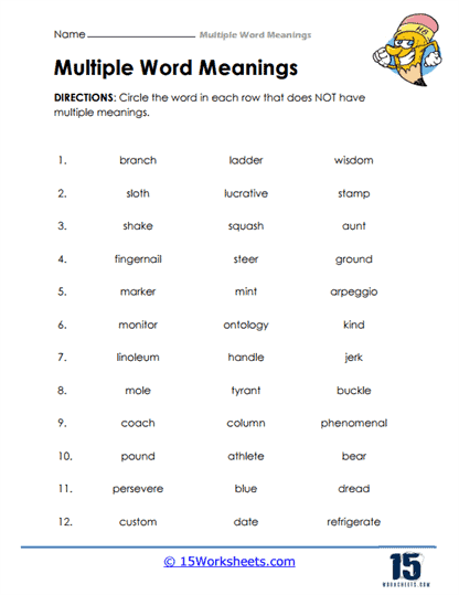 Multiple Word Meanings #8