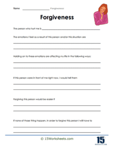 Forgiveness Worksheets - 15 Worksheets.com