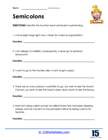 Semicolons #9