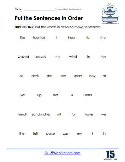 Scrambled Sentences #9