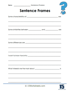 Sentence Frames Worksheets - 15 Worksheets.com
