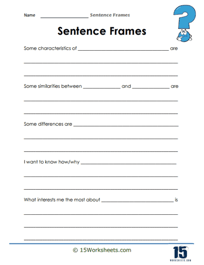 Sentence Frames #9
