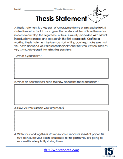 thesis statement worksheet make them stronger