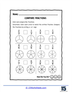 Comparing Fractions Worksheets - 15 Worksheets.com