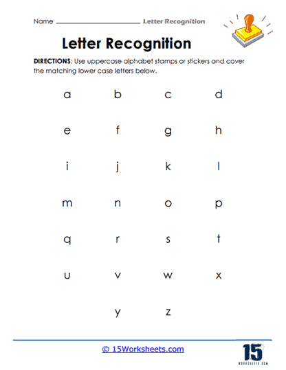 Letter Recognition Worksheets - 15 Worksheets.com