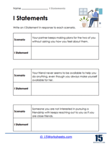 I Statements Worksheets | Confident Expression - 15 Worksheets.com