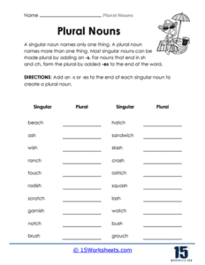 Plural Nouns Worksheets - 15 Worksheets.com