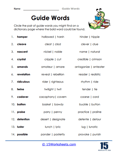 Guide Words #9