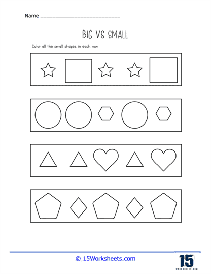 Rows of Small Shapes Worksheet