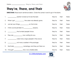 They're, There, and Their Worksheets | Confusing Homophones - 15 ...