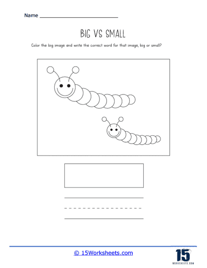 Big and Small Worksheets  Preschool worksheets, Math coloring, Preschool  counting worksheets